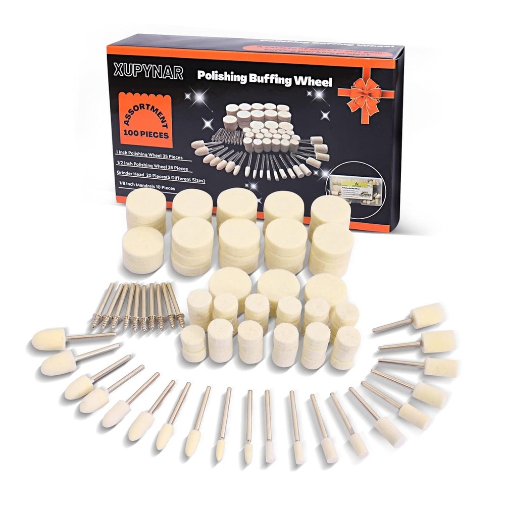 Versatile 100PC Dremel Buffing Wheels for Ultimate Shine - Easy Use & Reusable