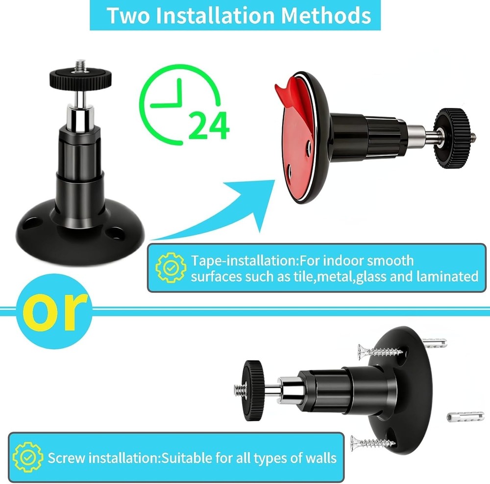 Universal Camera Mount Bracket with VHB Adhesive - Rust-Resistant, Easy Install