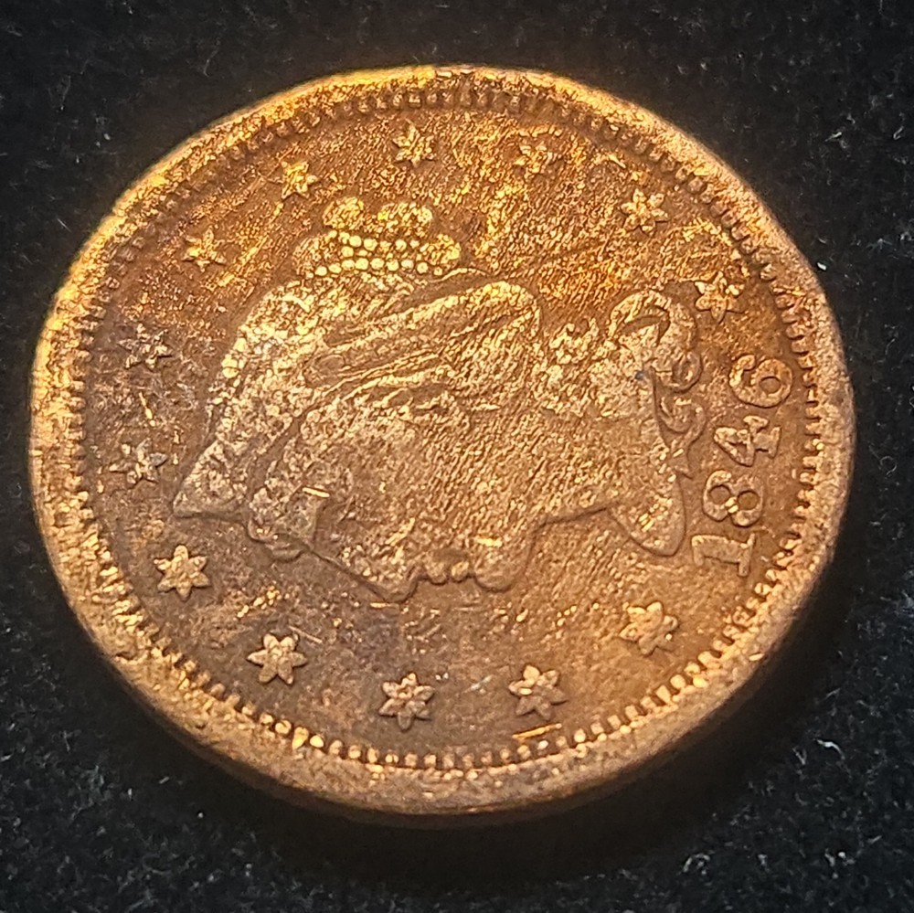 1846 Braided Hair Large Cent Sharp details cleaned Small Date version