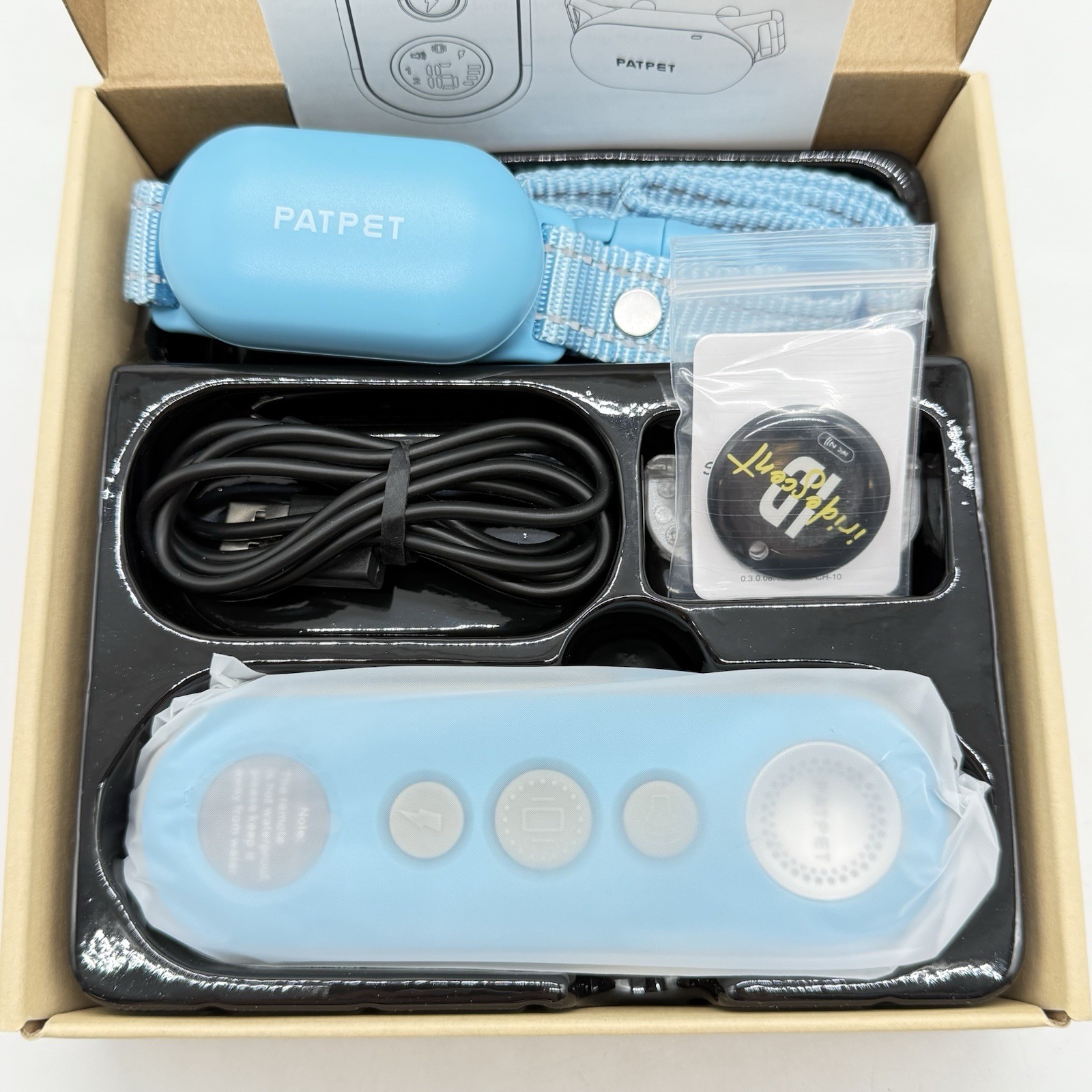 PATPET P680 NFC Pet ID Tag Bark & Remote Dog Training Electric Collar, Blue