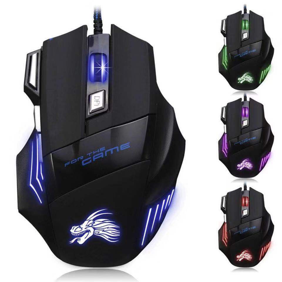 Gaming Mouse 7 Button USB Wired LED Breathing Fire Button Laptop PC