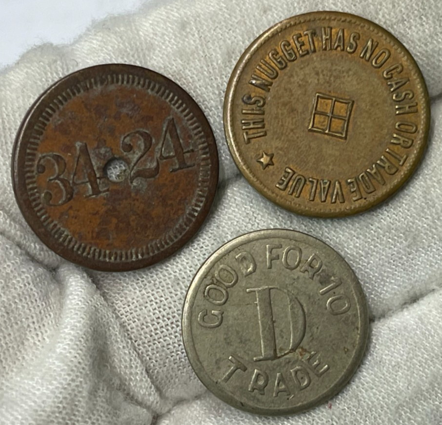 Assorted 3 Token Coins Lot Great Condition High Value
