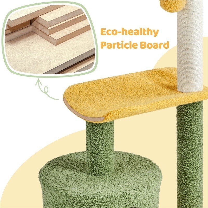 Coconut Palm Cat Tree Multi-Level Scratching Post Cozy Condo Bending Perch New