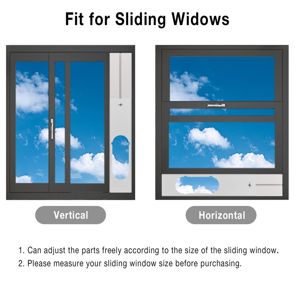 Air Conditioner Window Vent Kit Universal Adjustable Window Kit with 5.9â€ D...
