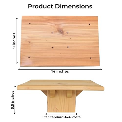 Cedar Mailbox Mount for Large Rural & Amish Mailboxes, Fits 4x4 Post, Hardware