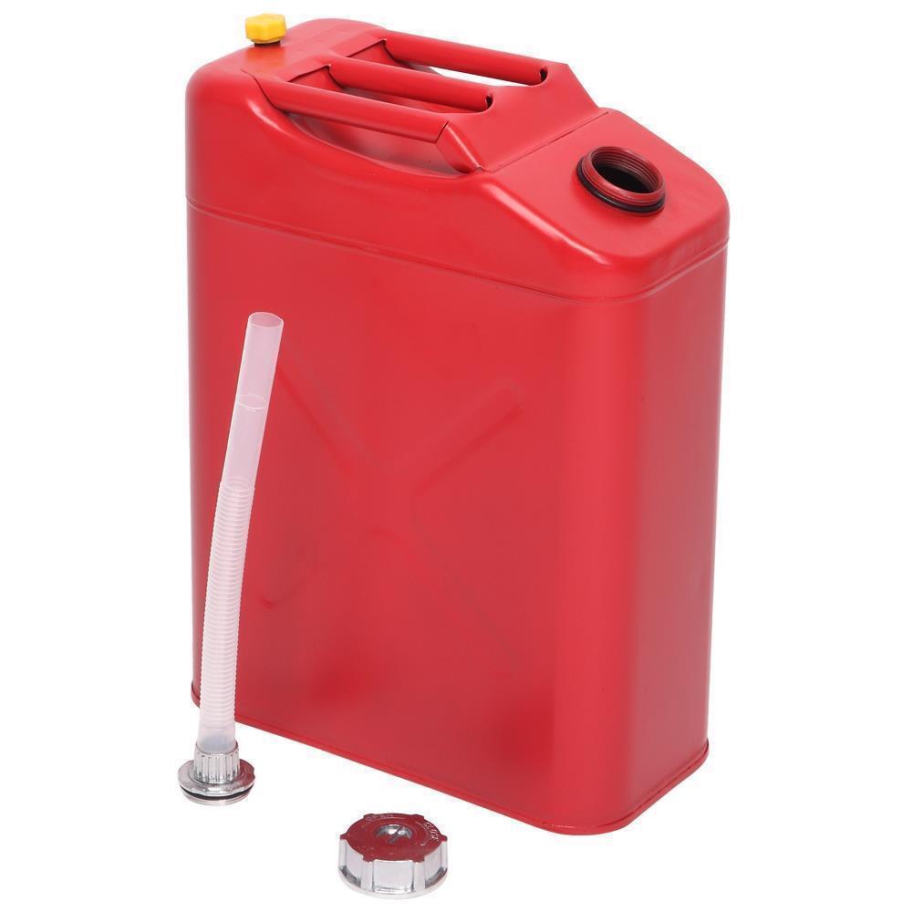 5 Gallon Large Capacity 20L Gas Gasoline Can Fuel Backup Metal Steel Tank Red