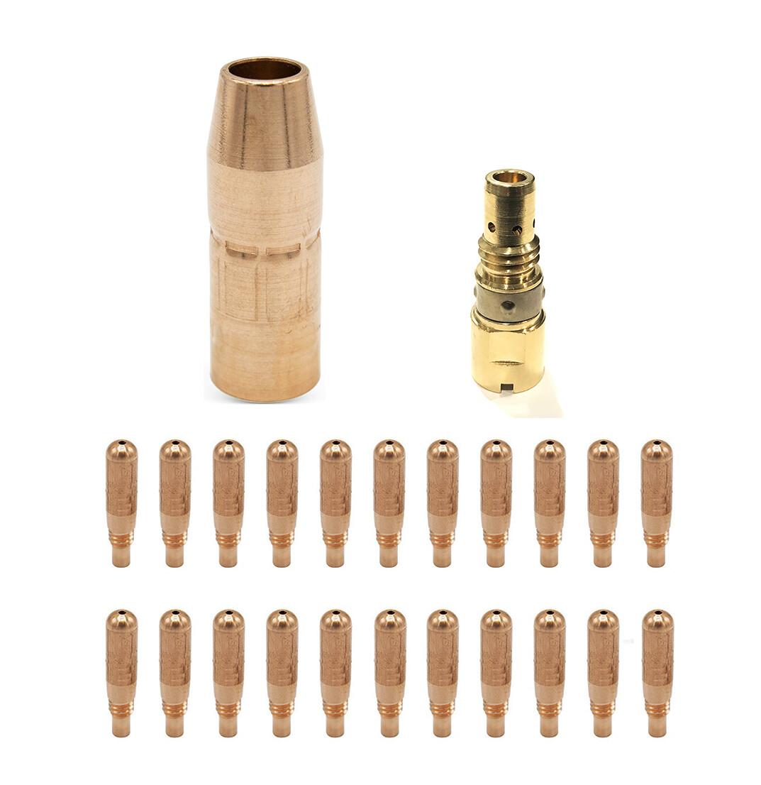 20-PK Contact tip 1-PK Nozzle 1-PK Diffuser For Miller AccuLock MDX-100 Mig Gun