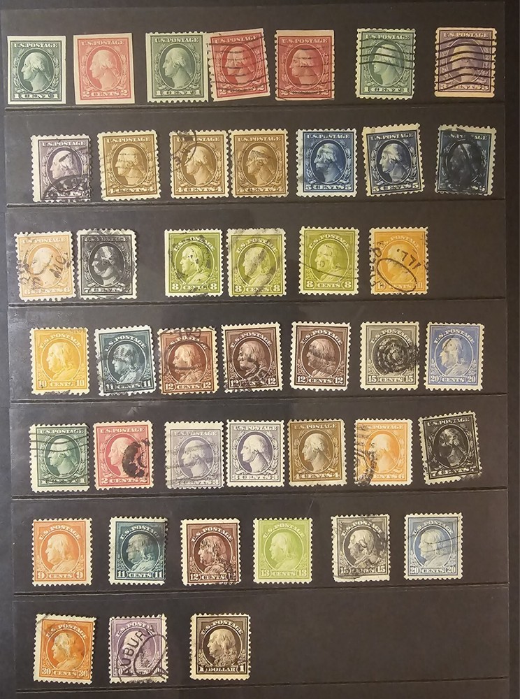 Benjamin and Washington Stamps, Varied Grades, With Multiples
