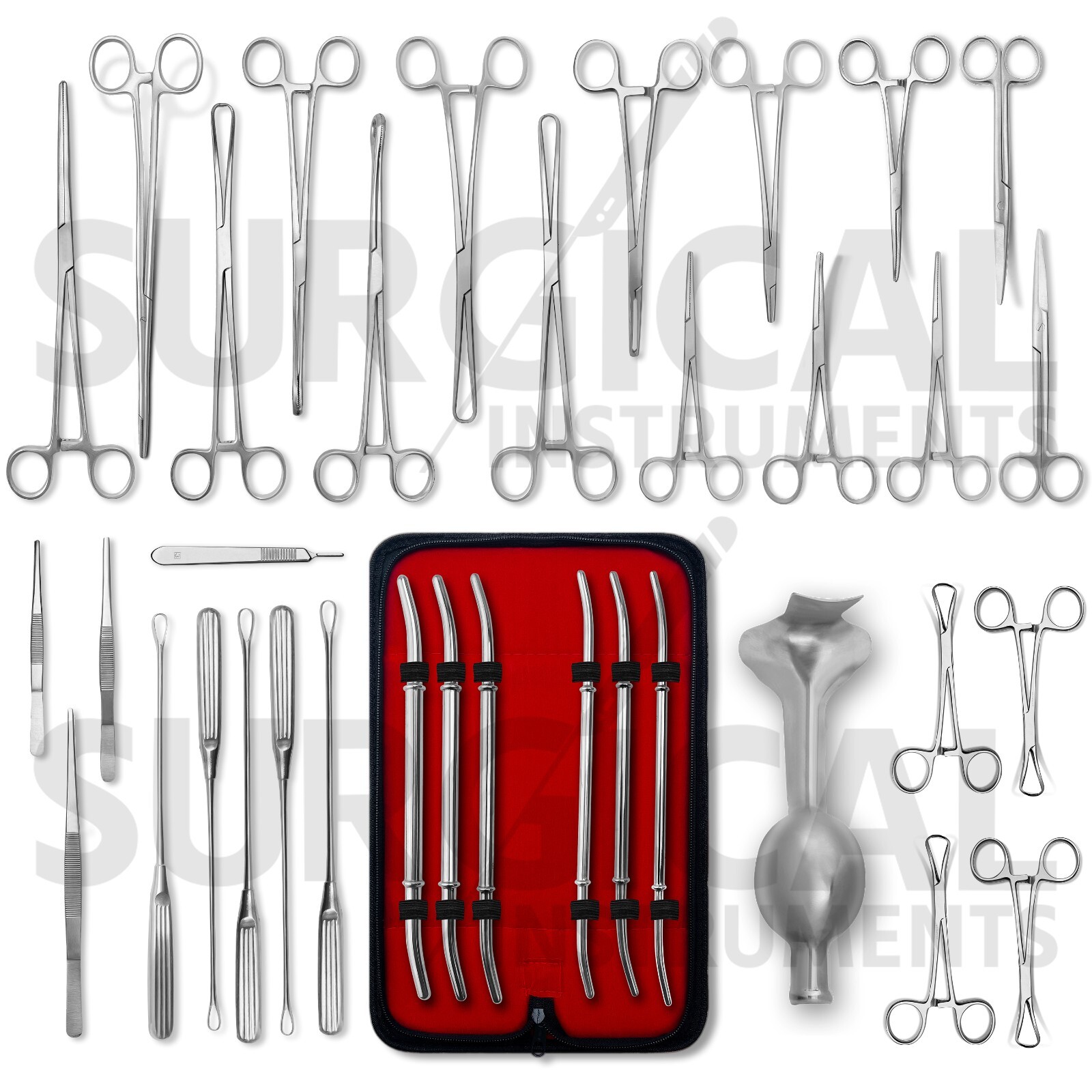 Set of 35 Dilatation Curettage Gynecology Surgical Instruments Curette German Gr