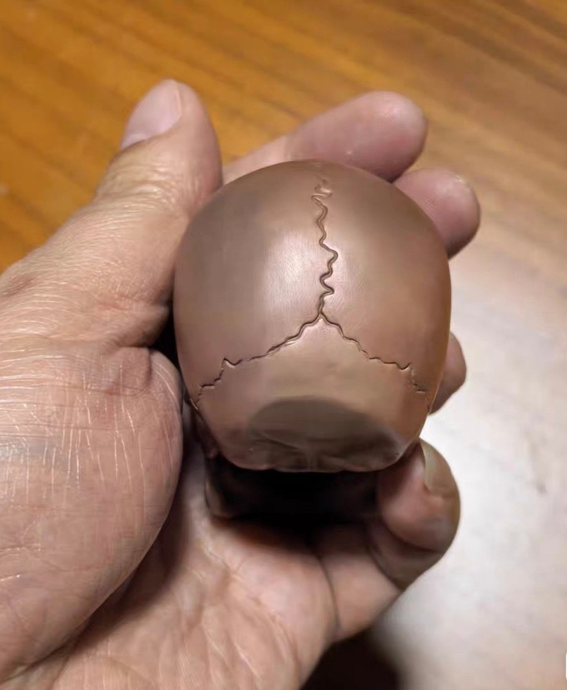 Pure Red purple copper skull head ornament Solid Artistic