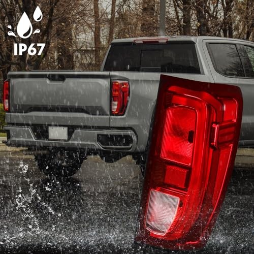 Tail Light Assembly Compatible with GMC Sierra Right/Passenger Halogen