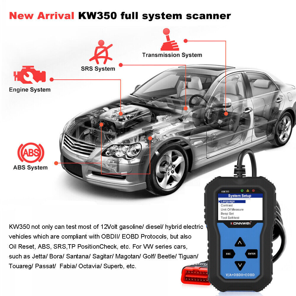 KONNWEI KW350 OBD2 Automotive Fault Scanner Code Reader tester Scanner Tool