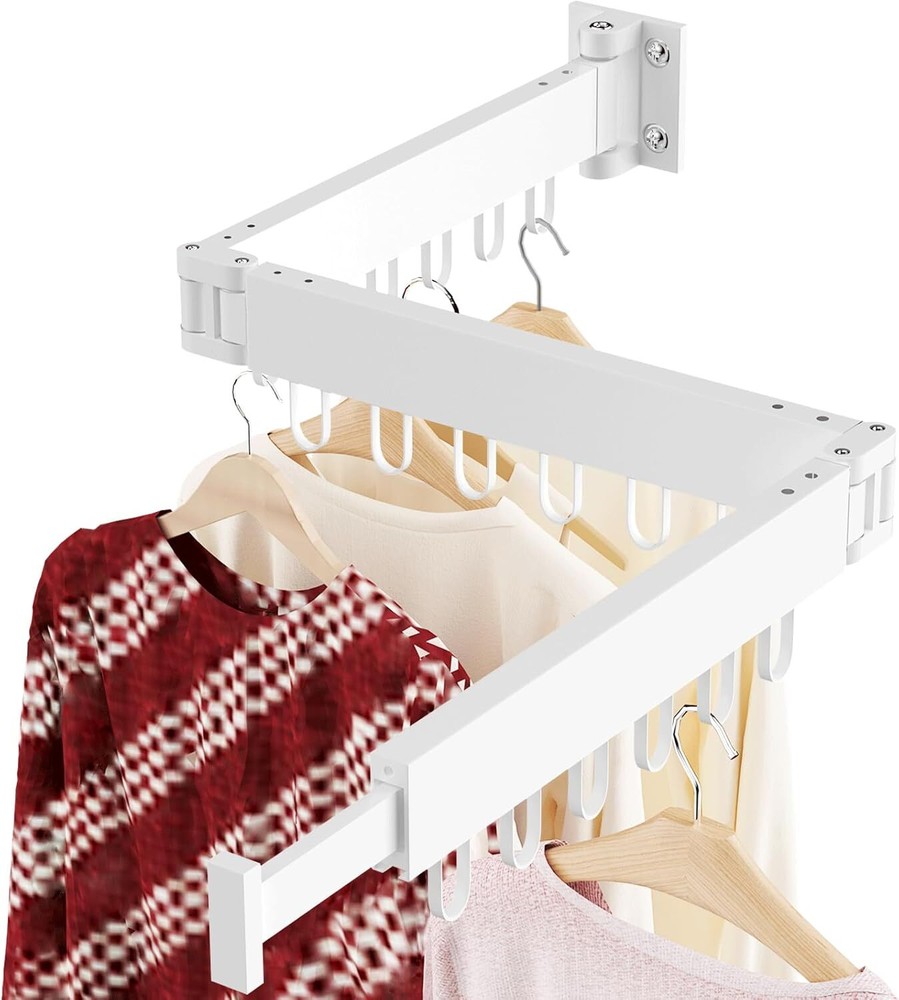 Clothes Drying Rack Wall Mounted, Laundry Drying Rack Collapsible, Space Saving
