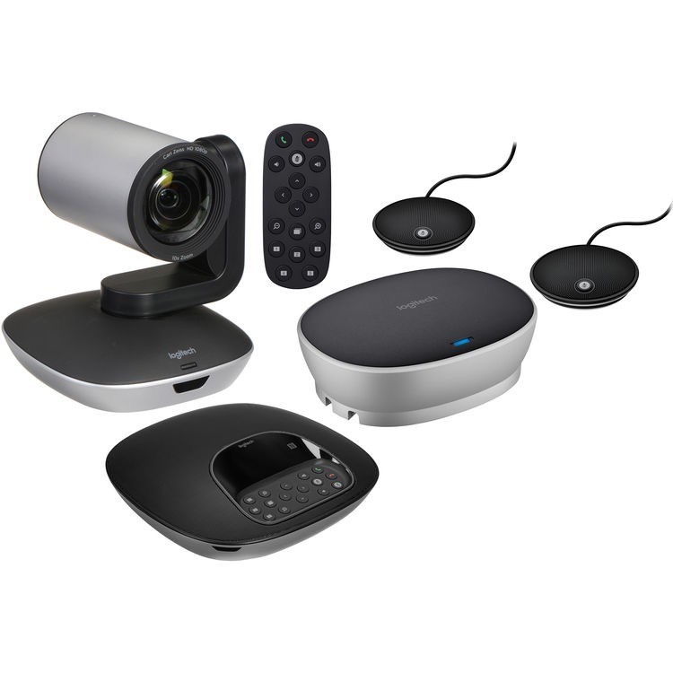 Logitech Group + Expansion Microphones Video Conferencing System Bundle