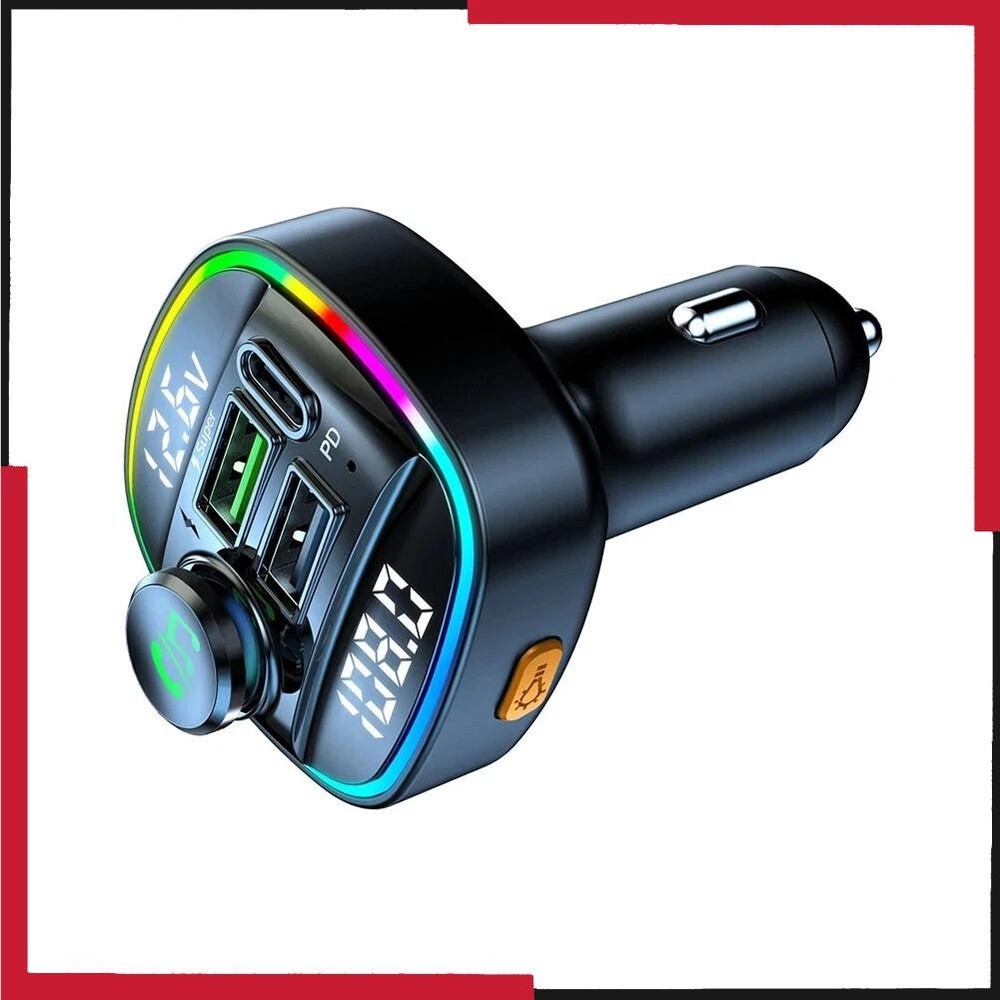 Bluetooth 5.0 Car Wireless FM Transmitter Adapter USB PD Charger AUX Hands LOT