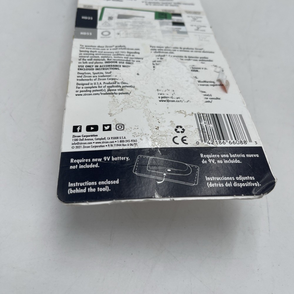 Zircon Stud Sensor HD35 Stud Finder Carpentry Tool