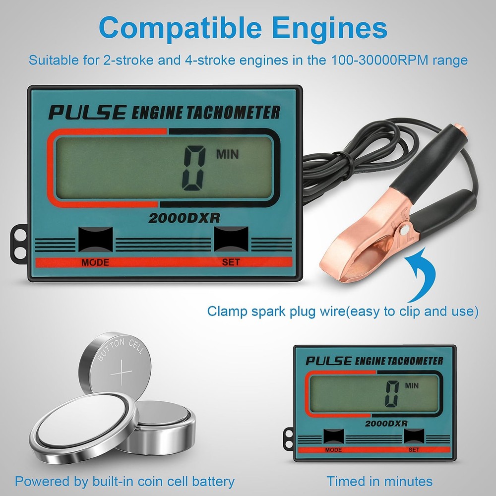 Handheld Digital Induction Chainsaw Tachometer, 2 Stroke 4 Stroke Small Engin...