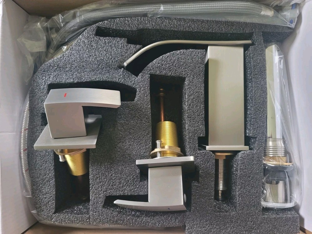 Split Basin Waterfall Faucet- Brushed Nickel