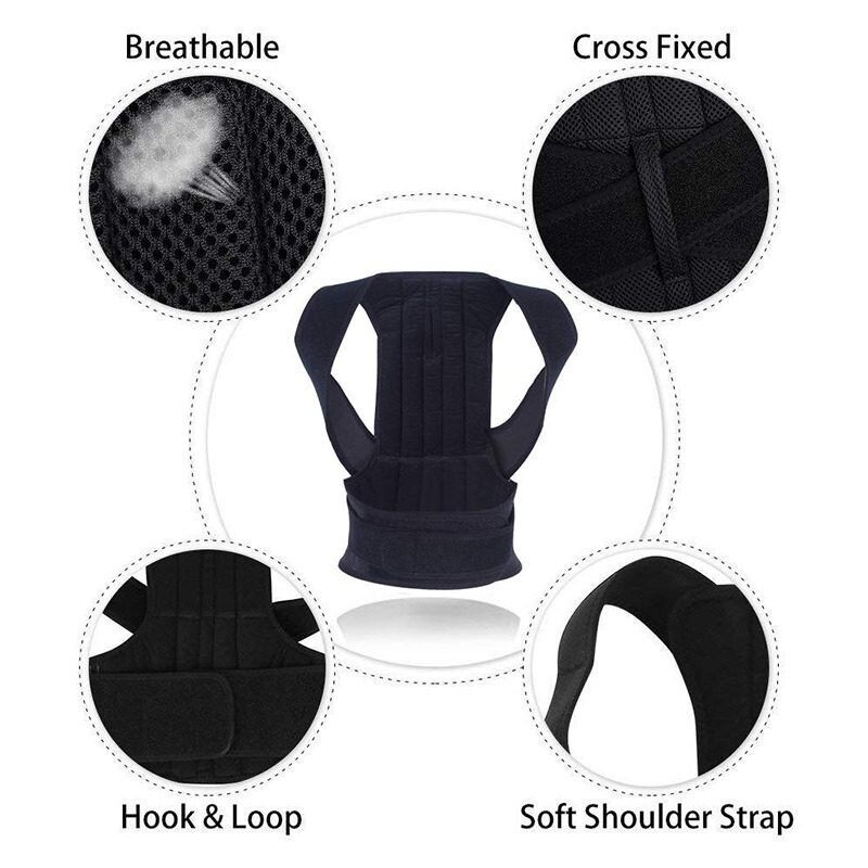 Deluxe Posture Corrector Double Pull Lumbar Lower Back Support Brace Waist Belt