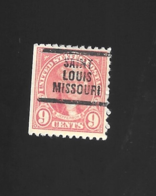STAMP US SCOTT 641 "Jefferson" 9 CENT 1927 PRECANCEL
