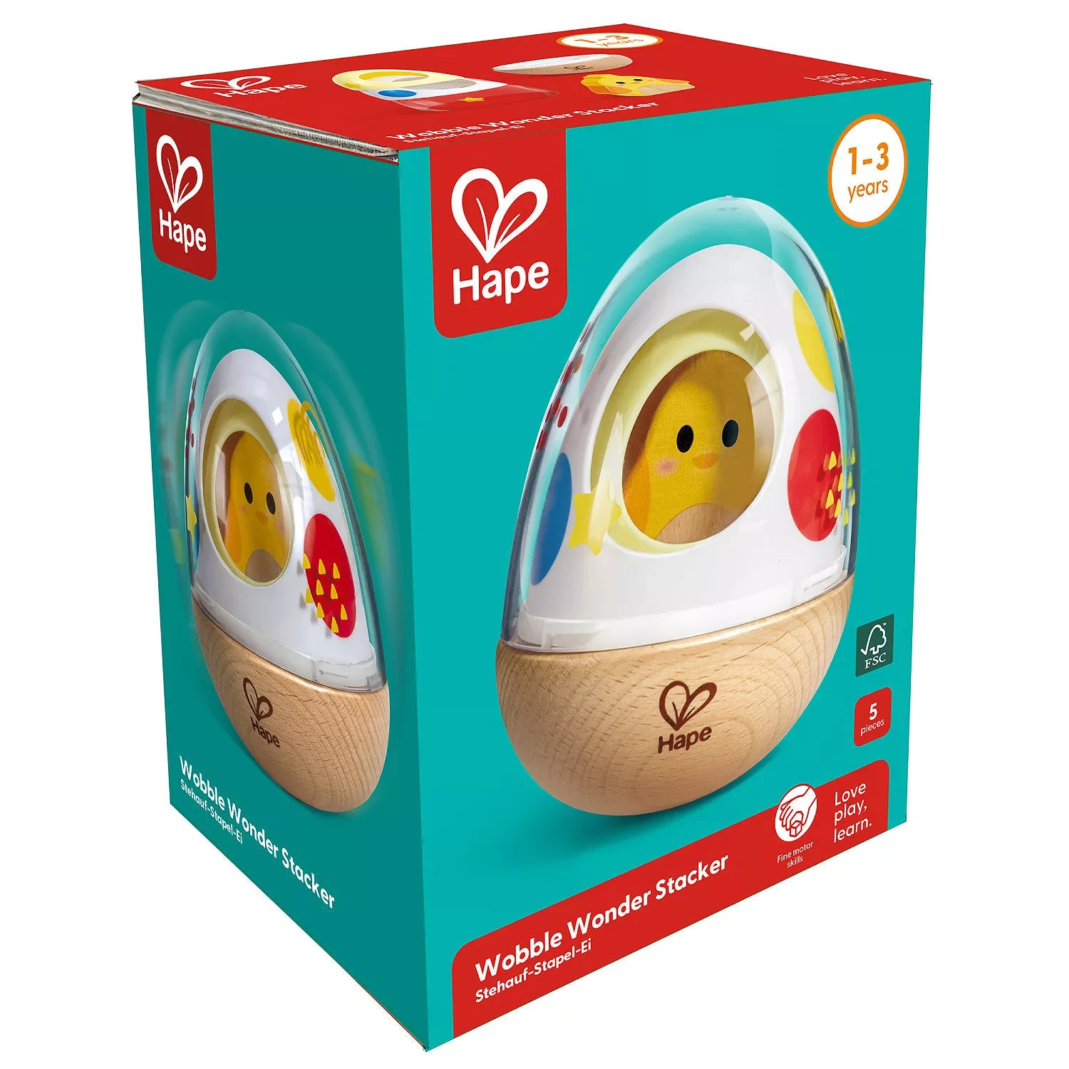 Hape: Wobble Wonder Stacker Nesting Chicken & Egg Shell Toy