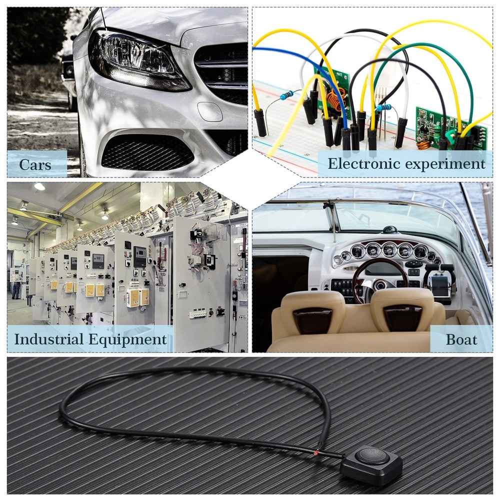 LEIFIDE 4 Pcs Momentary Push Button Switch 12v 24v Surface Mount Mini Button ...