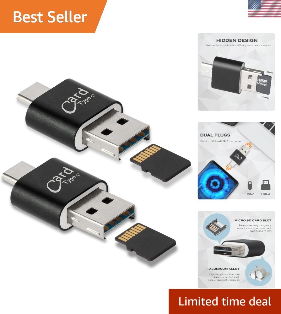 Universal Micro SD Card Reader - 2-Pack USB-C & USB Adapter for Quick Access
