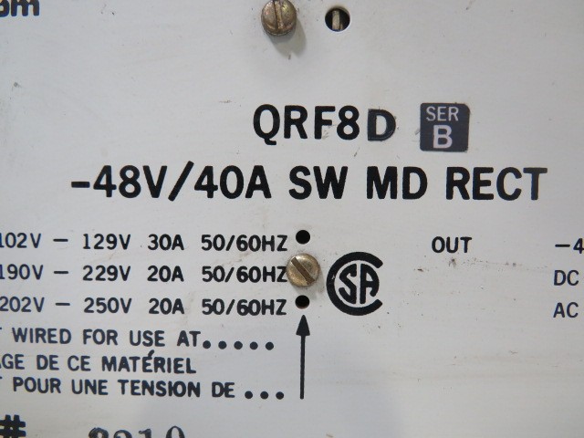 Northern Telecom QRF8D 48V/40A Switch Md Rectifier USED