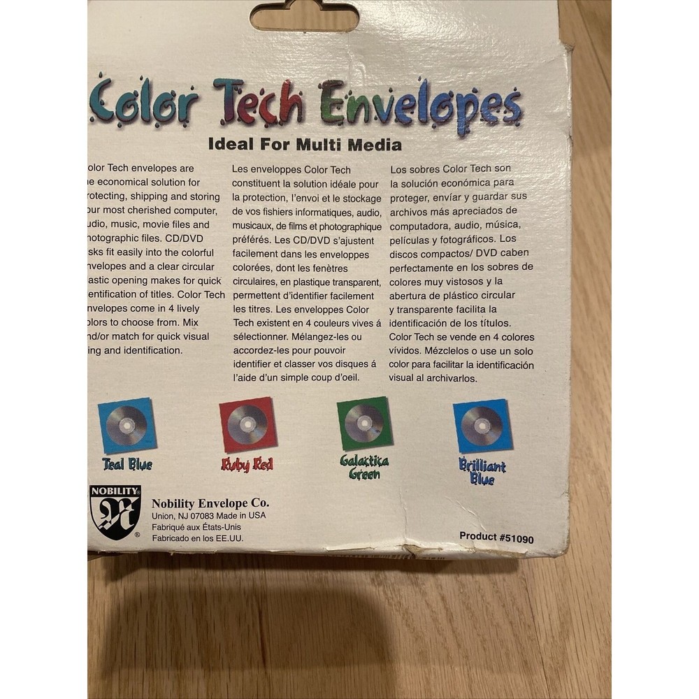 Color Tech Envelopes 50 CD/DVD Window Envelopes Bright White NIP