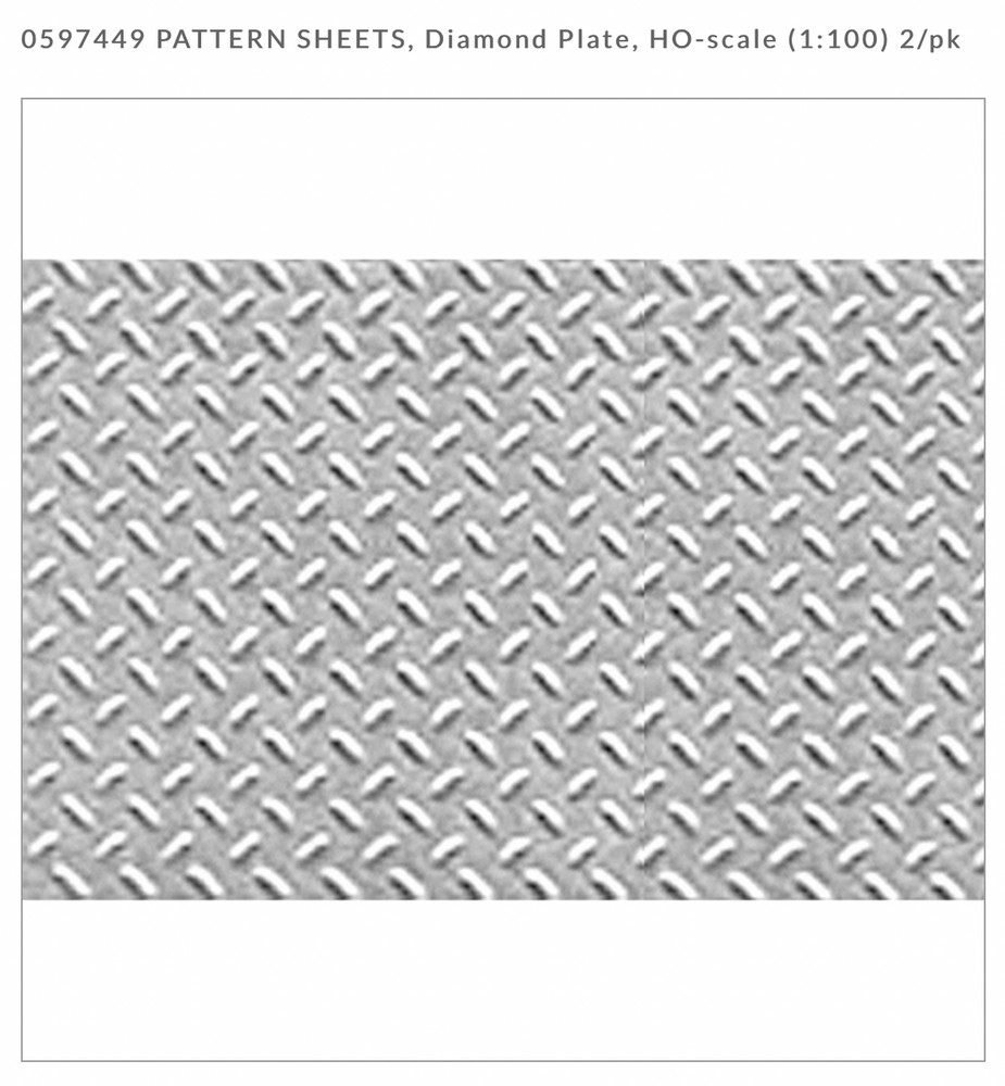 JTT 97450 Pattern Sheets | Diamond Plate | O Scale | 1:48 | 7.5" x 12" | 2/pkg