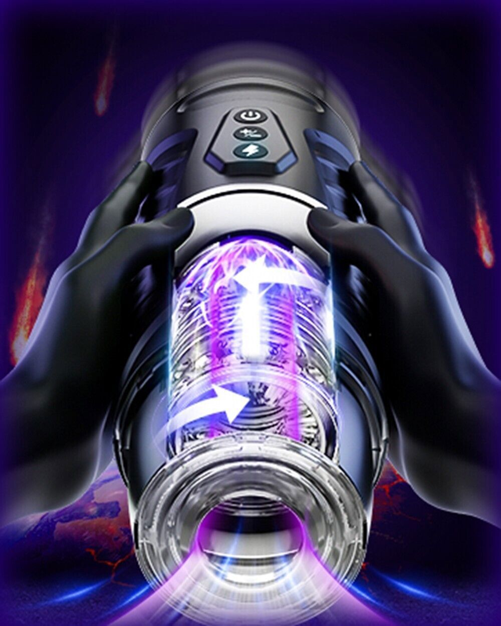 Male Masturbaters Automatic HandsFree Rotating Cup Thrusting Stroker Men Sex Toy