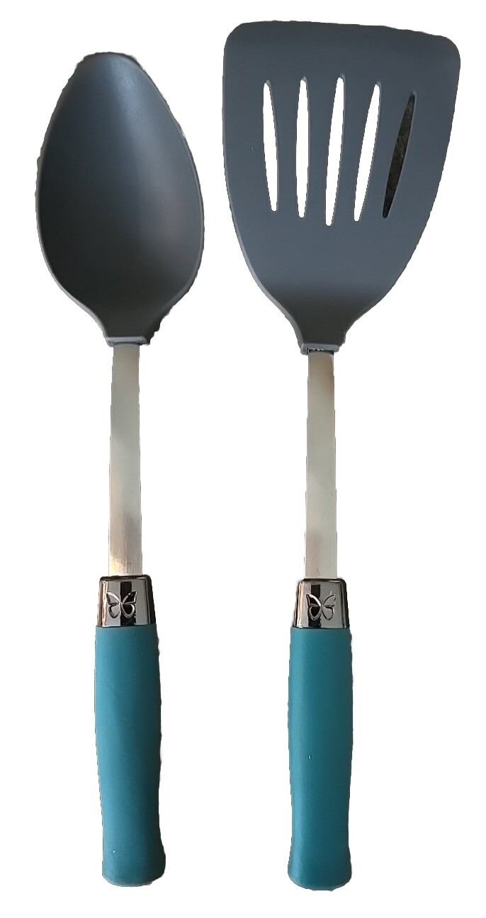 Pioneer Woman 5 Piece Set ~ Nylon Spoon ~ Slotted Turner ~ 3-Felt Protectors (2)