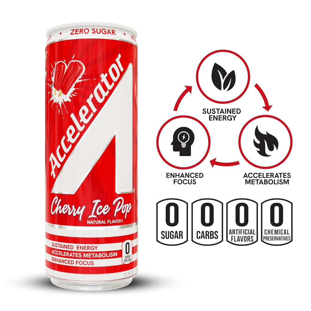 Accelerator Cherry Ice Pop Energy Drink, 12 Fl Oz Can