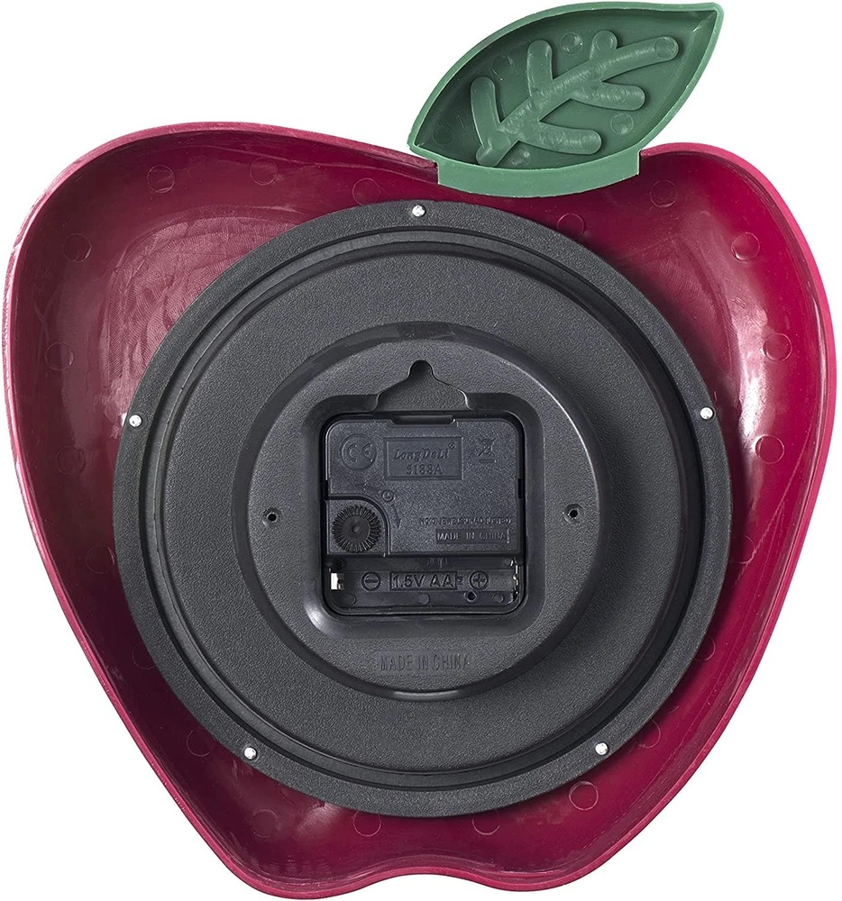 10" 3-Dimensional Apple Wall Clock- Model #38038A