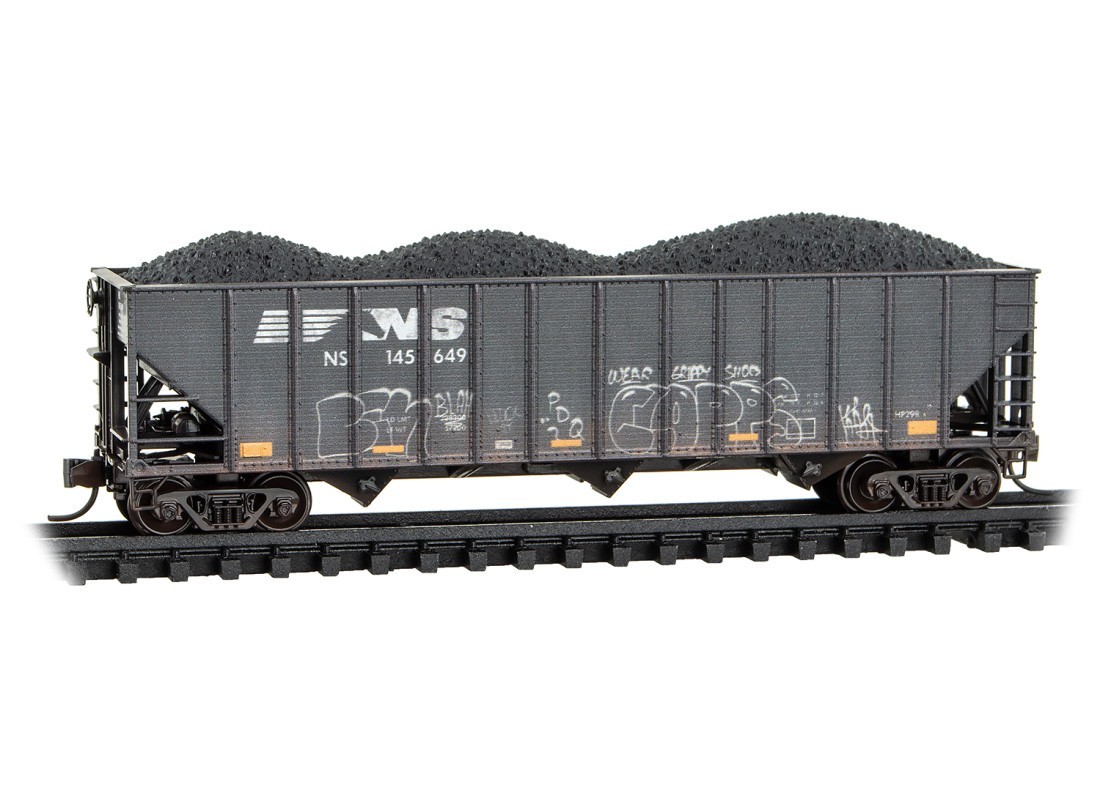 Norfolk Southern 100-Ton 3-Bay Hopper Weathered Graffiti MTL #108 44 280 N Scale