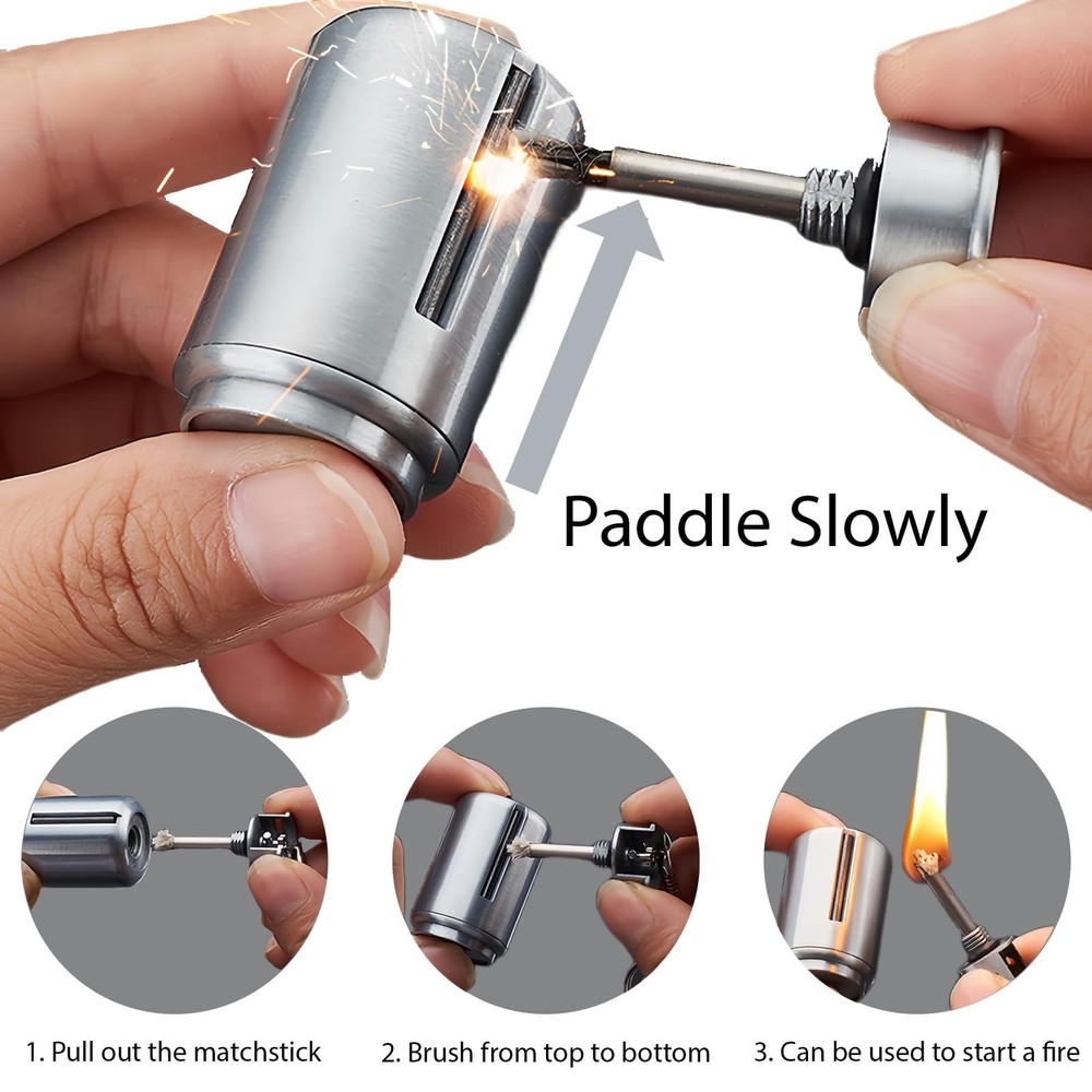 Permanent Match Lighter, Personalized Keychain Lighter, Compact and Portable,...