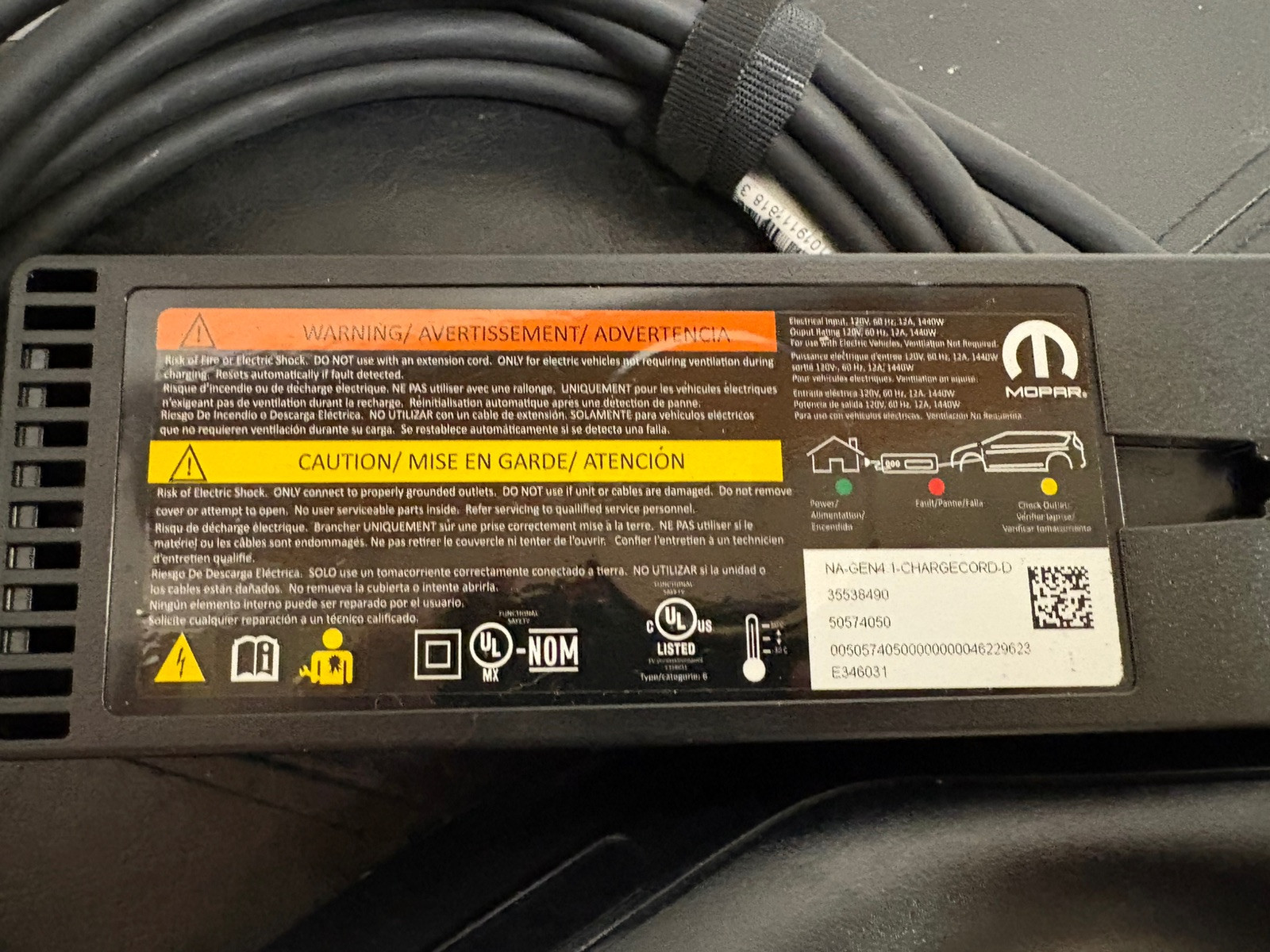 2024 Dodge Hornet R/T R/T PLUS EV MOPAR Hybrid Car Charger W Cord OEM R/T