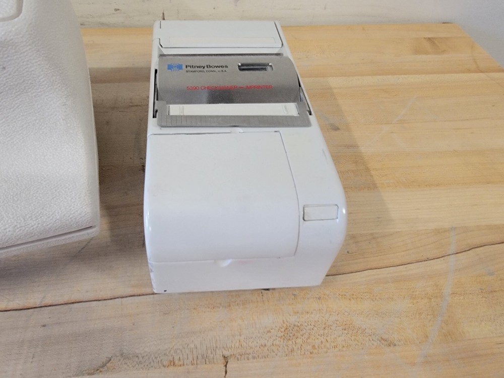 PITNEY BOWES 5390 CHECK SIGNER-IMPRINTER WITH CASE