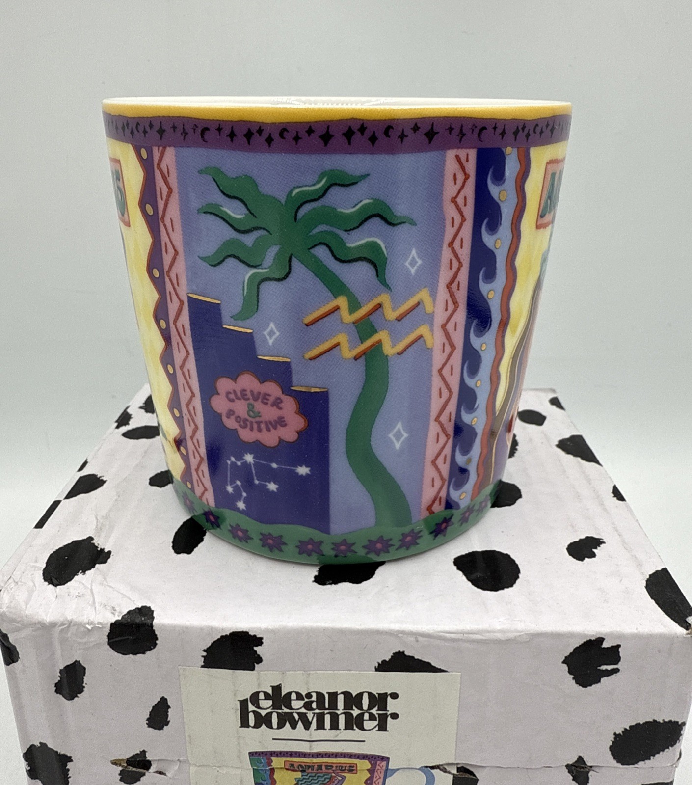 Anthropologie Stoneware Zodiac Mugs Eleanor Bowmer Signs Aquarius Coffee Tea