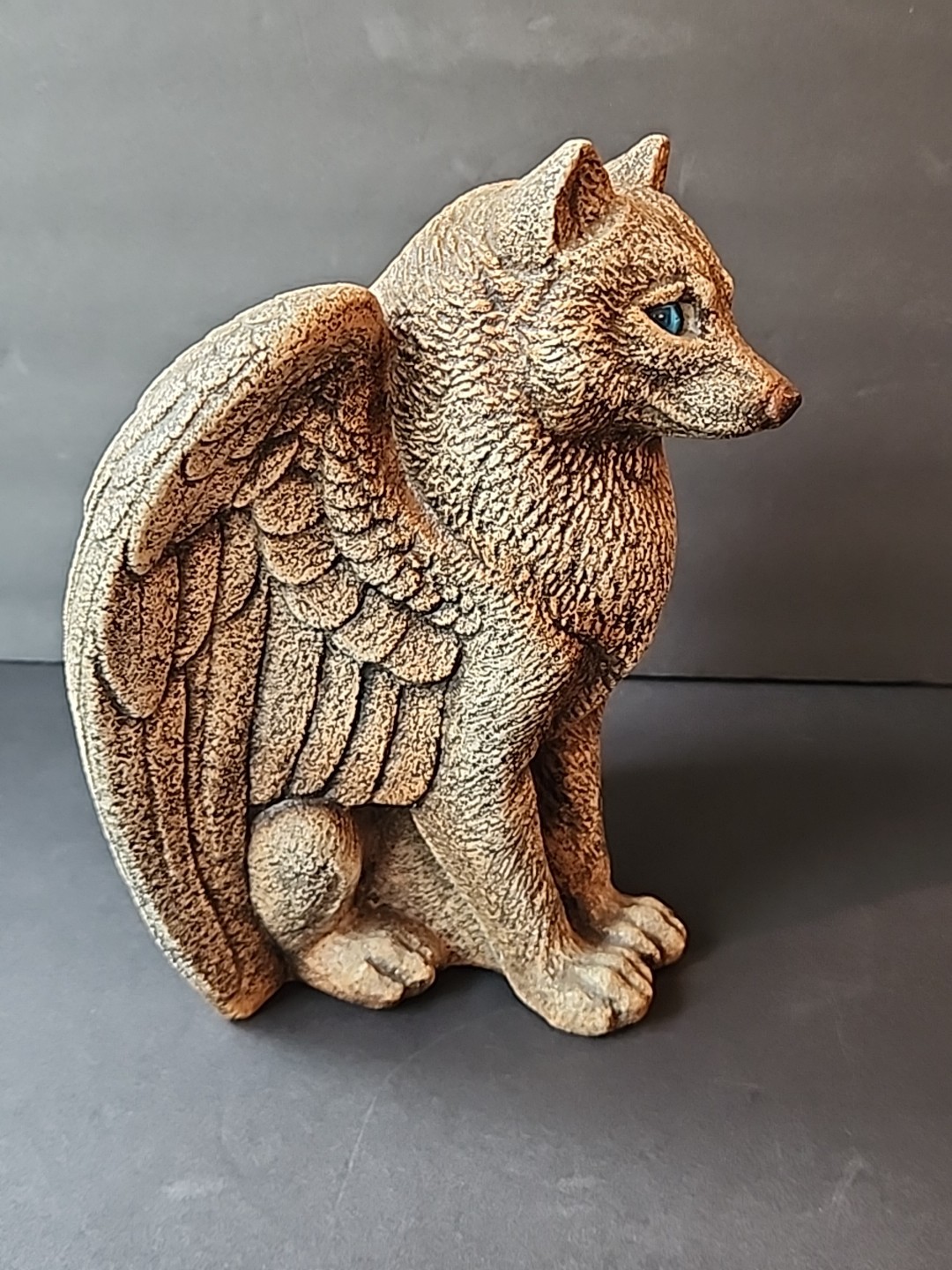 Windstone Editions Winged Spirit Wolf Candle Lamp Statue Pena Gargoyle READ