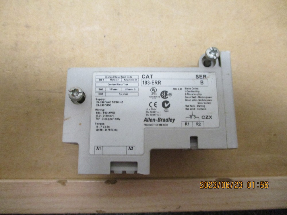 PRE-OWNED ALLEN BRADLEY 193-ERR REMOTE RESET MODULE, GREAT CONDITION.