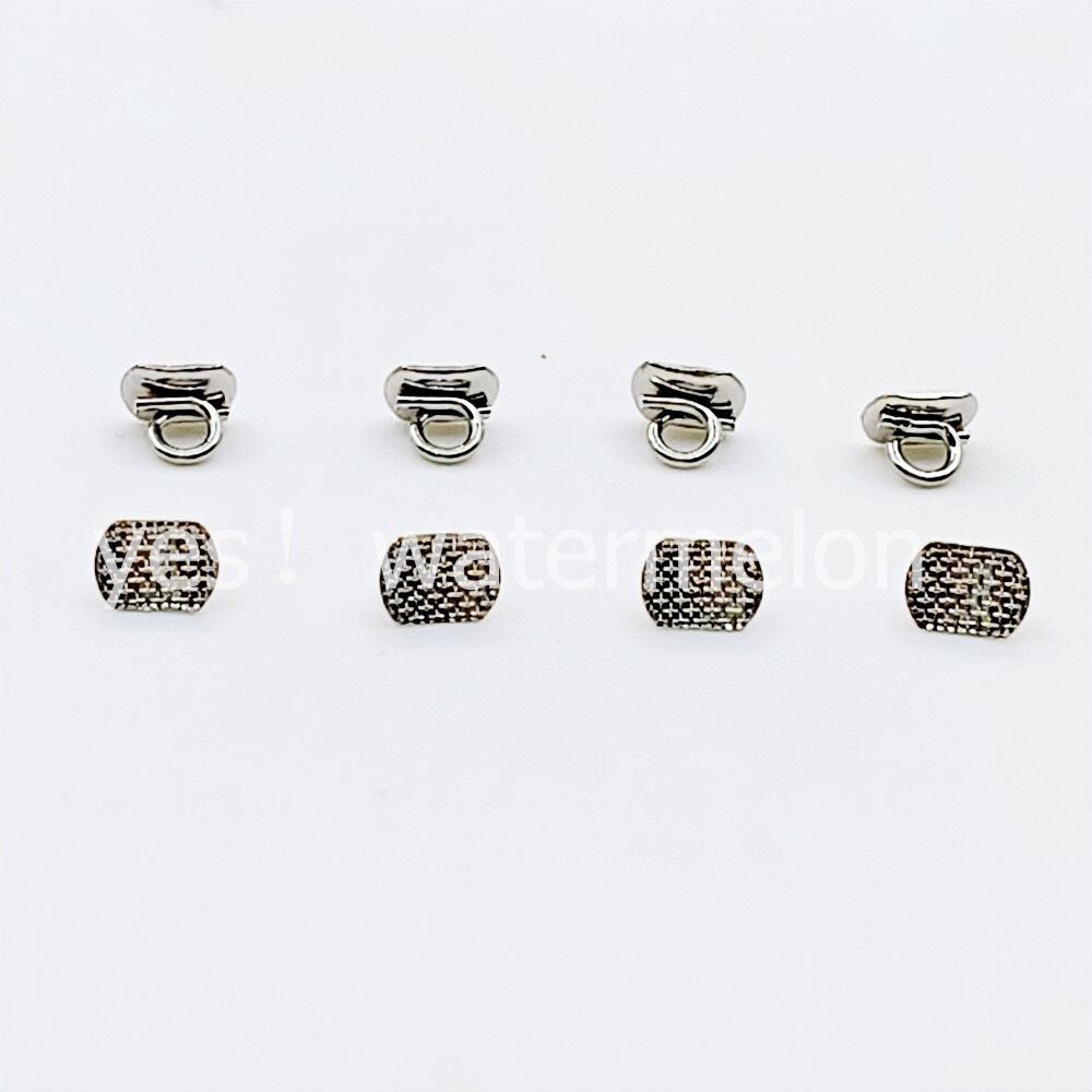 100 Pcs Dental Orthodontic Direct Bond Eyelet Rectangular Base Lingual Button