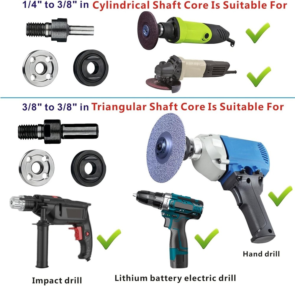 Electric Drill Grinder Wheel Disc Adapter 6mm & 10mm & Adjustable...
