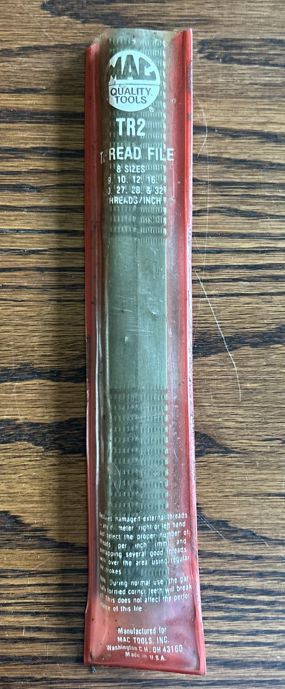 Mac Tools 2 -piece Thread Restoring File Thread Chaser set #TR1 & #TR2 USA