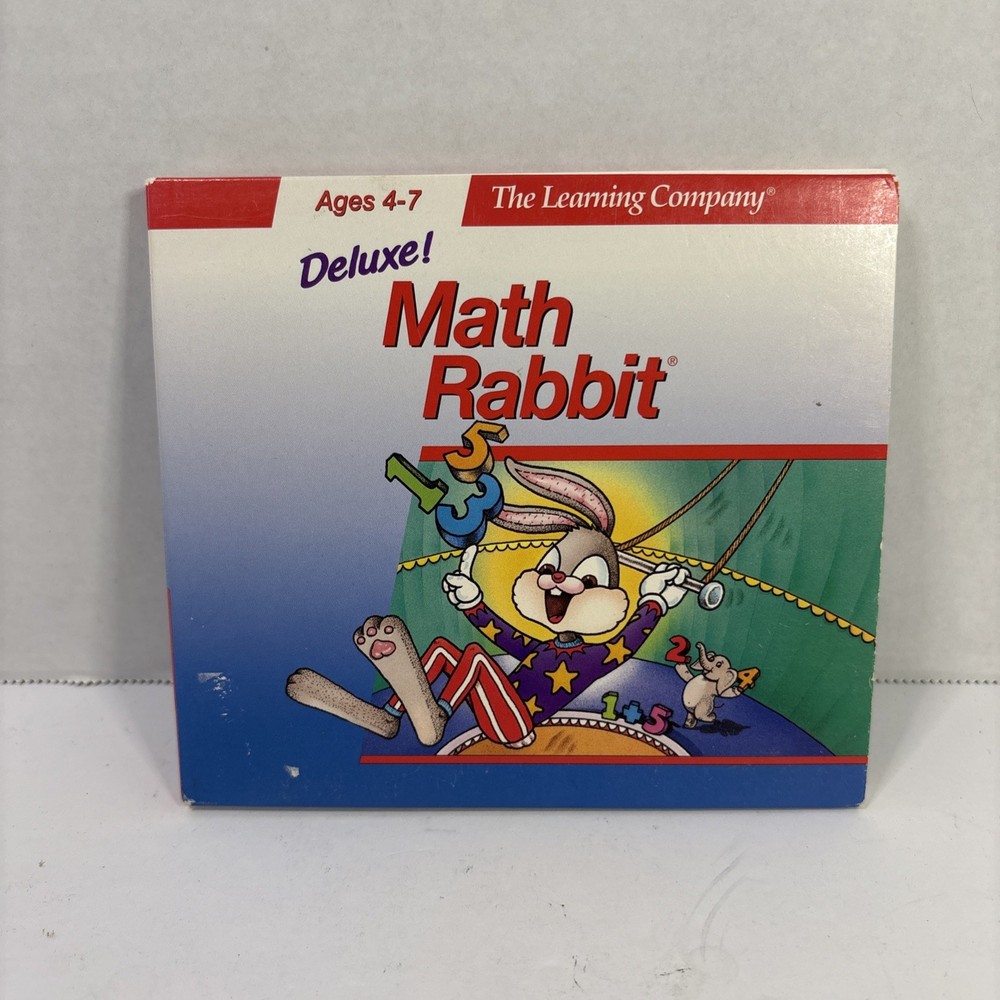 Deluxe! Math Rabbit PC CD‑ROM 1997 Ages 4‑7 Educational Game - The Learning Comp