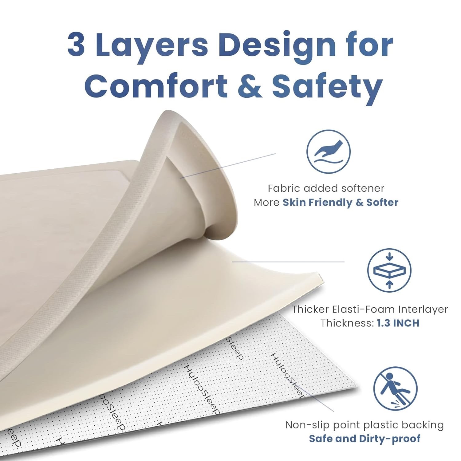 Baby Play Mat for Floor, 79"L x 59"W 1.3" Thick Memory Foam beige