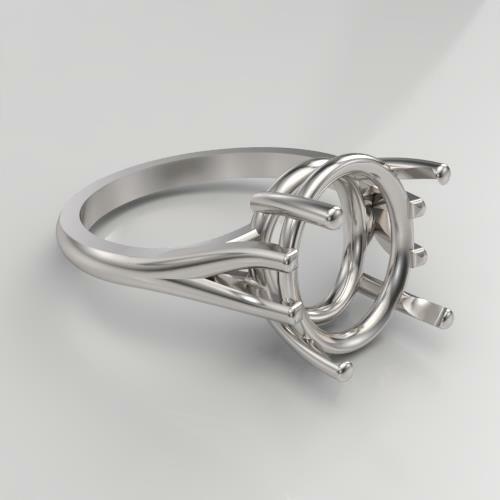 (14x10mm - 20x15mm) Oval Sterling .925 Ring Setting (Ring Sizes 6,7,8, 9 )