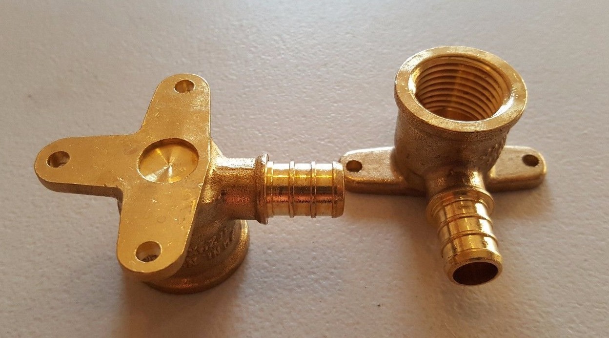 (10) 1/2" PEX X 1/2" FEMALE NPT THREADED DROP EAR ELBOW CRIMP FITTINGS LEAD FREE