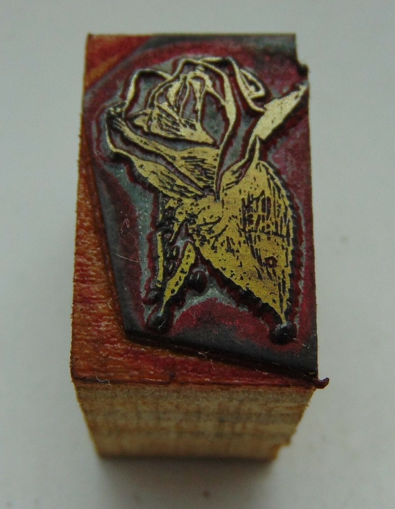 Printing Letterpress Printers Block Small Single Flower