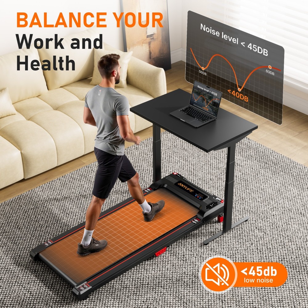 Walking Pad Treadmill，Compact Treadmill ，Small Running Pad with LED Display